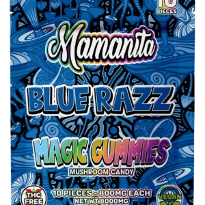 MAMANITA BLUE RAZZ MAGIC GUMMIES MUSHROOM CANDY 8000MG